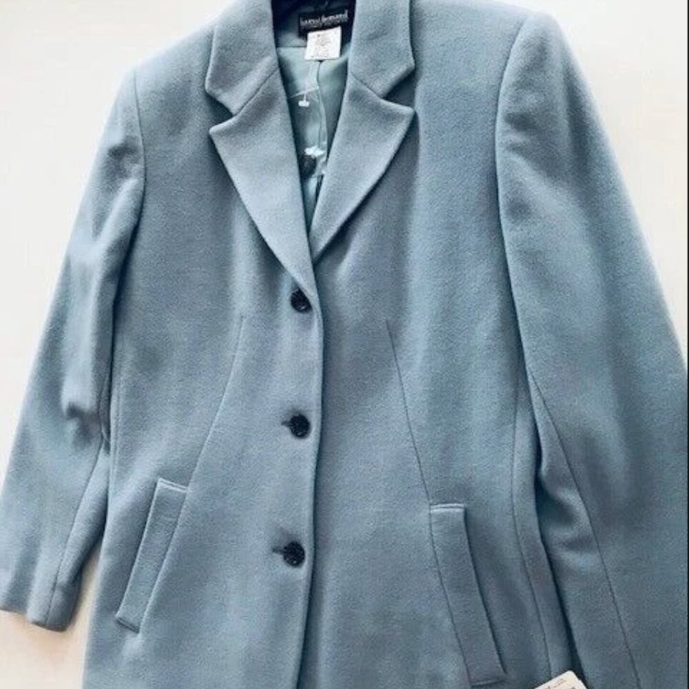 NWT Harve Benard by Benard Holtzman blue gray cashmere/wool blazer women’s sz 4